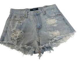 Aeropostale Womens High Rise Light Wash Distressed Denim Shorts Size 0 - $12.59