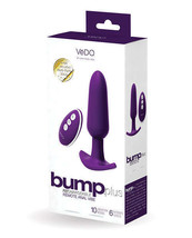 VeDO Bump Plus Rechargeable Remote Control Anal Vibe - Deep Purple - $65.07