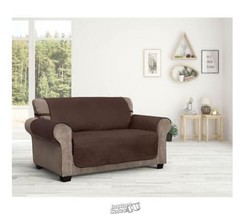 Jeffry Fabrics Belmont Leaf Secure Fit Loveseat Furniture Cover Brown - £44.51 GBP