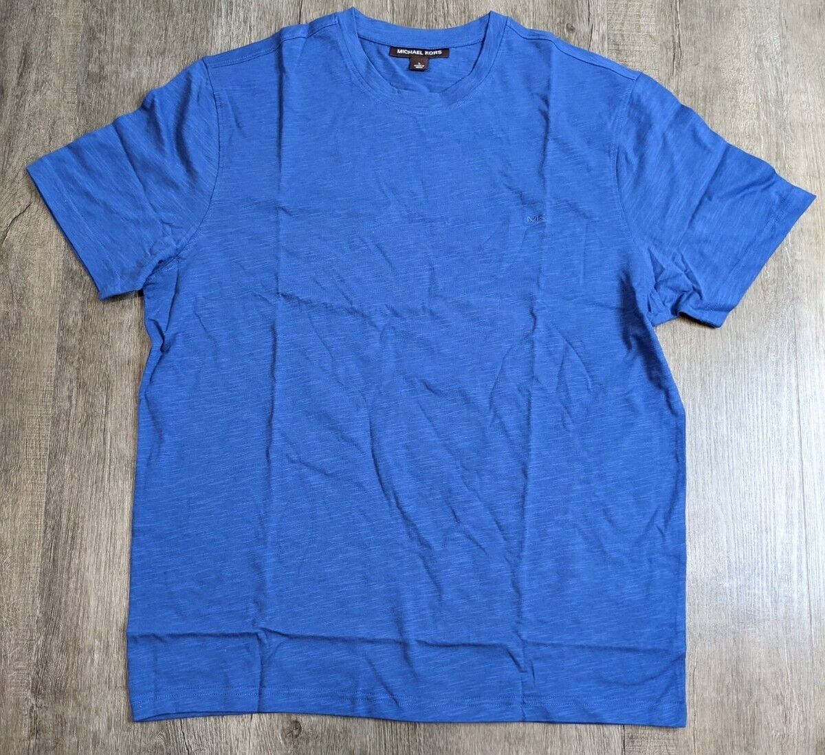 Primary image for Michael Kors NWOT Mens L Blue Crew Neck Cotton Tshirt AZ