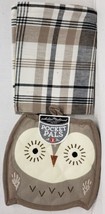 2Pc Cotton Kitchen Set:1 Pot Holder &amp;1 Dishtowel(18&quot;X28&quot;) Brown Owl &amp; Stripes Nd - £20.76 GBP