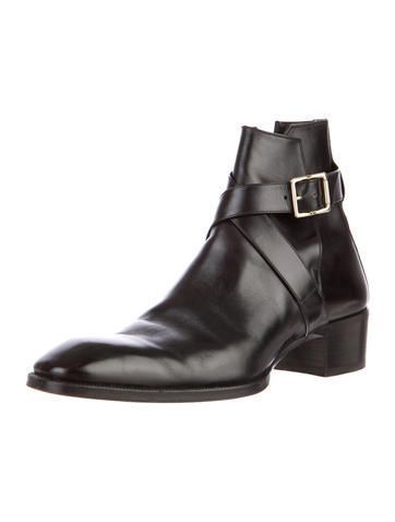 NEW  Handmade men Black color Genuine leather ankle boots Men Jodhpurs leather b
