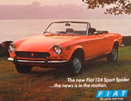 1970 Fiat 124 Sport Spider Brochure Sheet, Original 70 - $13.86