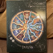 Zodiac Horoscope Round Jigsaw Puzzle 500 Pieces Sun Moon Constellation IG-0138 - £15.93 GBP