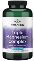 Swanson Triple Magnesium Complex Essential Mineral Muscle Bone 300ct - 1... - £18.18 GBP