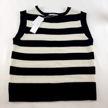Adyson Parker Womens Sweater Vest Sz S Black Chalk Striped Knit Pullover... - $404.11 MXN