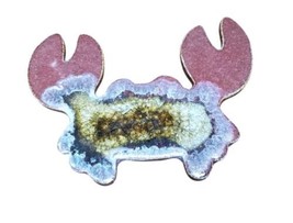 Dock 6 Pottery Glazed Geode Crackle Crab Large Handcrafted 6.5” x 5” - $29.02