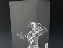 Mcm Waterford 7&quot; Lady Golfer Crystal Paperweight Curio Woman Golf Figurine W Box - £62.75 GBP