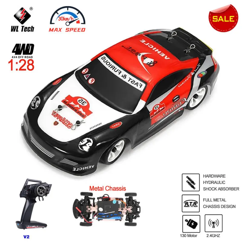 WLtoys K969 1:28 4WD 2.4G Mini RC Racing Car High Speed Off-Road Remote Control - £63.75 GBP+