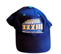 NFL Super Bowl XXXIII Baseball Cap Logo 7 Blue Vintage 1999 - £3.92 GBP