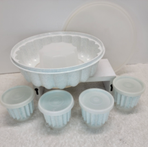 Tupperware Jello Mold Dessert Ring WITH 4 Cups &amp; LIDS Congealed Salads W... - £31.13 GBP