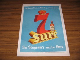 1954 Print Ad Seagrams Seven 7 Crown Blended Whiskey - $9.25