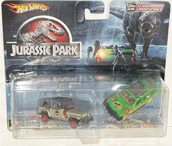 Ford Explorer &amp; Jeep Wrangler Custom Hot Wheels Set &quot;Jurassic Park&quot; w/ Rr - $166.21