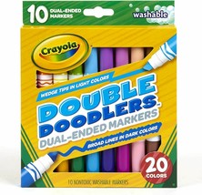 Crayola Double Doodlers - Dual-Ended Markers - 10 Markers / 20 Colors - Washable - £3.12 GBP