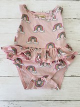 Hugo Loves Tiki Baby Girl&#39;s Pink Rainbow Ruffled Romper One Piece 6-12 M... - $13.98