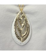 Sarah Coventry 1974 Aura Necklace 8928 Teardrop Gold and Silver Tone 24&quot; - €11,13 EUR