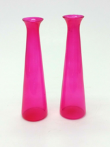 Mini Bud Vases Set of Two Purple Fushia Colored / Decorative Vases H- 5.... - $11.59