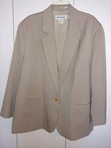 Appleseed&#39;s Ladies Tan 100% Wool Button BLAZER-24W-FULLY LINED-NEVER WORN-LINED - £17.91 GBP