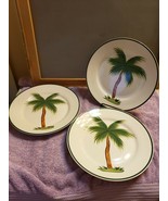 3 Le Gourmet Chef Hand Painted Dinner Plates Dishes Tropical Palm Trees ... - £27.78 GBP
