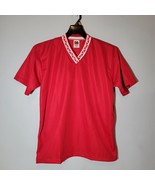 Don Alleson Athletic Mens Large Pullover V Neck Shirt Red and White - £11.05 GBP