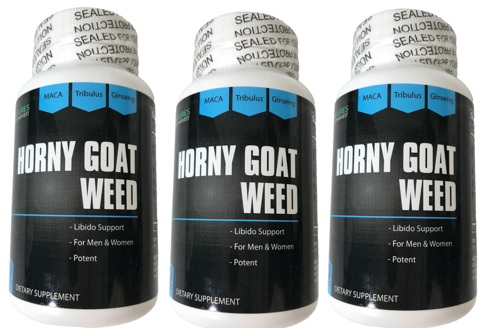 3x Horny Goat Weed Extract 1000mg Maca, Saw Palmetto Ginseng Energy Stamina - $24.99