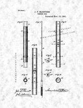 Fishing Rod Patent Print - Gunmetal - £6.40 GBP+