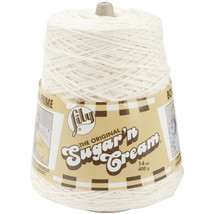 Lily Sugar&#39;n Cream Yarn - Cones-Soft Ecru - £19.31 GBP