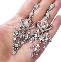 Chandelier Drop Earrings, Rhinestone Bridesmaid Earrings, Prom Pageant Jewelry 4 - £27.24 GBP
