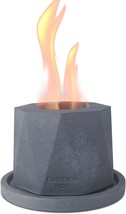 Kante Concrete Tabletop Fire Pit With 6&quot; Dark Gray Base, Portable Rubbing - £31.53 GBP