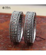 925 sterling silver floral design bangle kada ethnic jewelry ba455 - $458.36