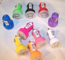 1 BAG DUEL USB CAR CHAGER BULK PACKAGE cell phone accessory cell 10 PC B... - $18.99