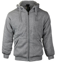 Boy&#39;s Athletic Sherpa Lined Fleece Zip Up Hoodie Sweater Jacket w/ Defect L - £16.07 GBP