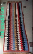 Antique Albanian traditional  wool blend carpet kilim colorful rug-176cm... - £54.37 GBP