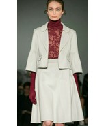 $4000 NEW OSCAR DE LA RENTA CASHMERE SILK WOOL STUNNING SILVER SUIT 8 - $1,199.00