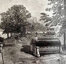 Ulysses Grant Temporary Tomb Woodcut 1868 Civil War Victorian Military DWAA4 - £31.57 GBP