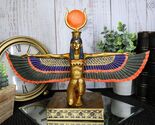 Egyptian Goddess Of Motherhood Kneeling Isis With Open Wings Statue 12.7... - $48.99