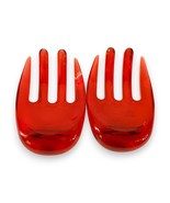 VTG Red Acrylic Lucite Salad Tossing Claws Servers 7&quot; Retro MCM Style Y2K - $16.99