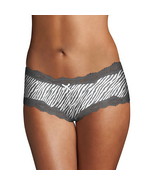 Maidenform Women’s Cheeky Scalloped Lace Hipster Gray/White Zebra Stripe... - £6.96 GBP