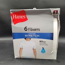 Hanes Adult Cotton Stretch Short Sleeve White Size Small Casual Plain T-... - $9.89
