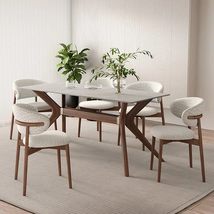 Luxury Minimalist Modern Dining Table  Elegant Marble Finish - £1,608.54 GBP