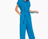 Alfani Tie-Waist Plus Size Jumpsuit Baroque Teal Women&#39;s 3X Short sleeve... - $28.04