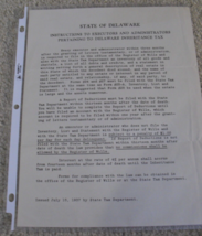 ODD Vintage 1937 State of Delaware Tax Department Flyer Document - £17.22 GBP