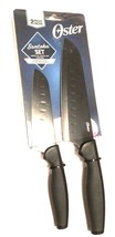 2PC Oster Slice Craft Knife Set Stainless Steel Santoku Set Black - £15.30 GBP