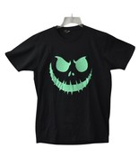 Neon Green Dark Spooky Face T Shirt Large Black Halloween Size: XXL - $8.99
