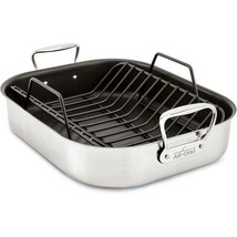 All-Clad 13 x 16 Large Stainless Steel Nonstick Roaster with Rack - $67.99