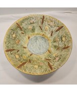 Large Hand Painted pond console bowl studio pottery signed Edna 1964 - £27.98 GBP