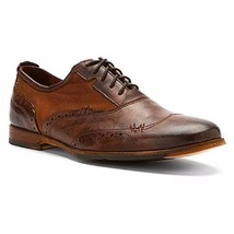 NEW ROCKPORT Parker Hill Brogue Dark Brown Leather/Canvas Shoes (Size 8.5 D) - £70.73 GBP