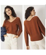 Maeve Anthropologie Lupita V-Neck Knit Sweater Copper Rust M - €22,44 EUR Maeve Anthropologie Lupita V-Neck Knit Sweater Copper Rust M - €22,44 EUR