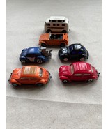 VINTAGE LOT OF (6) CARS.  VW Beetle, Bus, The Thing, All  1:53 Scale - £17.85 GBP