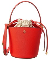 Tory Burch Emerson Mini Bucket Bag Leather Crossbody ~NWT~ Bright Samba - £177.13 GBP